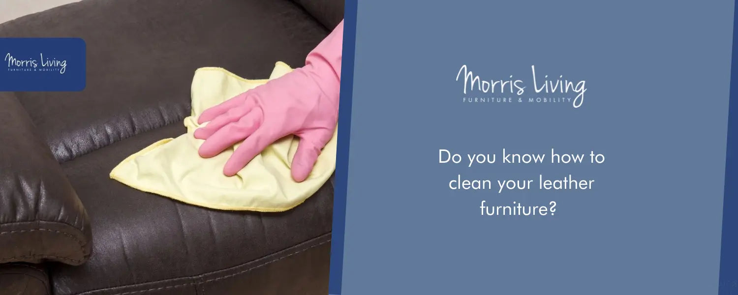 Pink rubber glove cleaning leather furniture