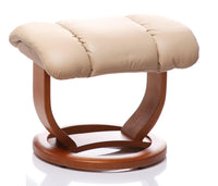 Saigon Leather Footstool in Stunning Cream - Clearance Sale