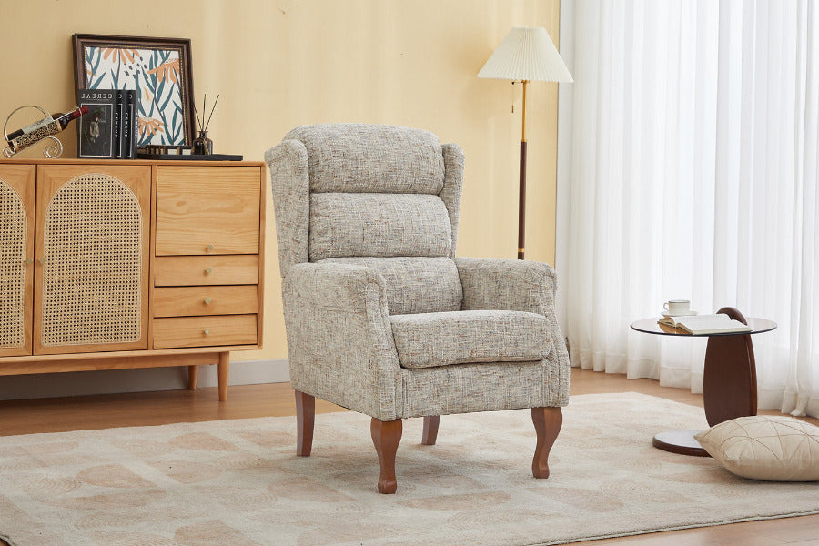Hamilton Fireside Chair in Lake Blue Fabric - 20.5" Height - Orthopedic Chair Morris Living