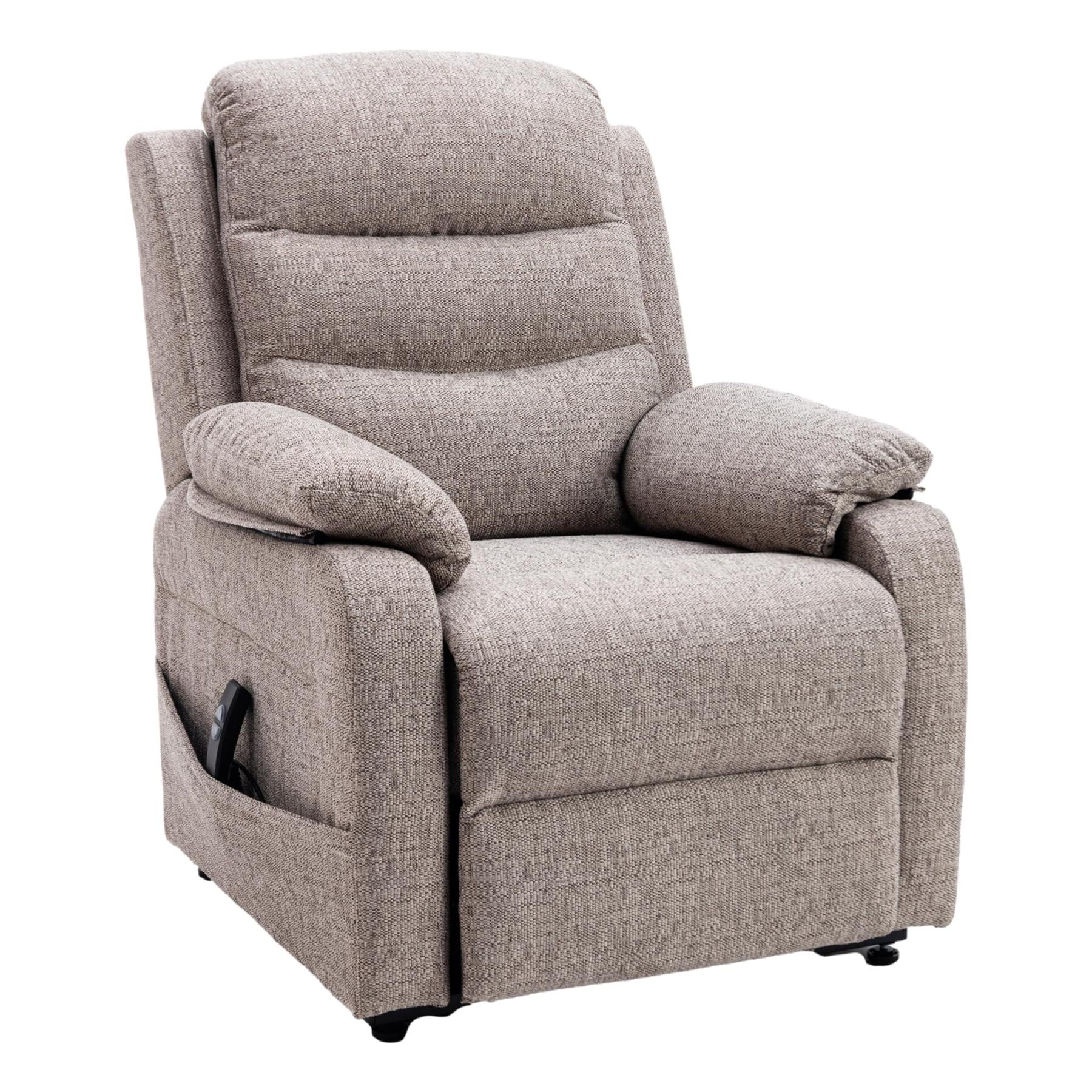 The Bamford - Single Motor Riser Recliner Chair in Lisbon Mocha Fabric