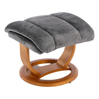 The Saigon Footstool Only - Soft Fabric in Shadow Grey With Cherry Base - Clearance