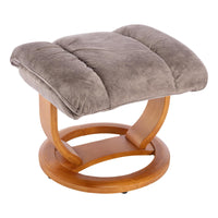 The Saigon Footstool Only - Soft Fabric in Otter Grey With Cherry Base - Refurbished
