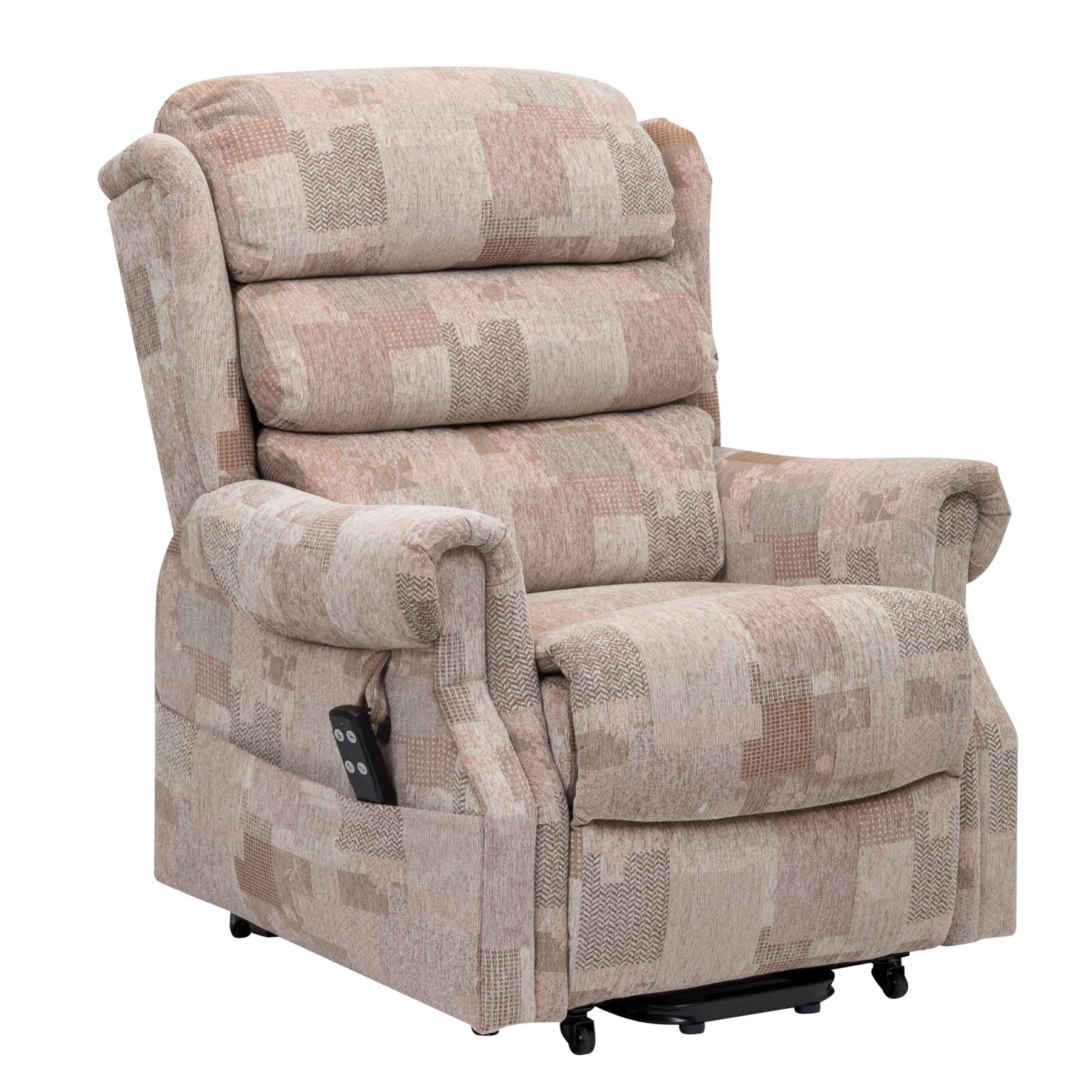 Lincoln Standard - Dual Motor Riser Recliner Chair In Soft Autumn Mosaic Fabric