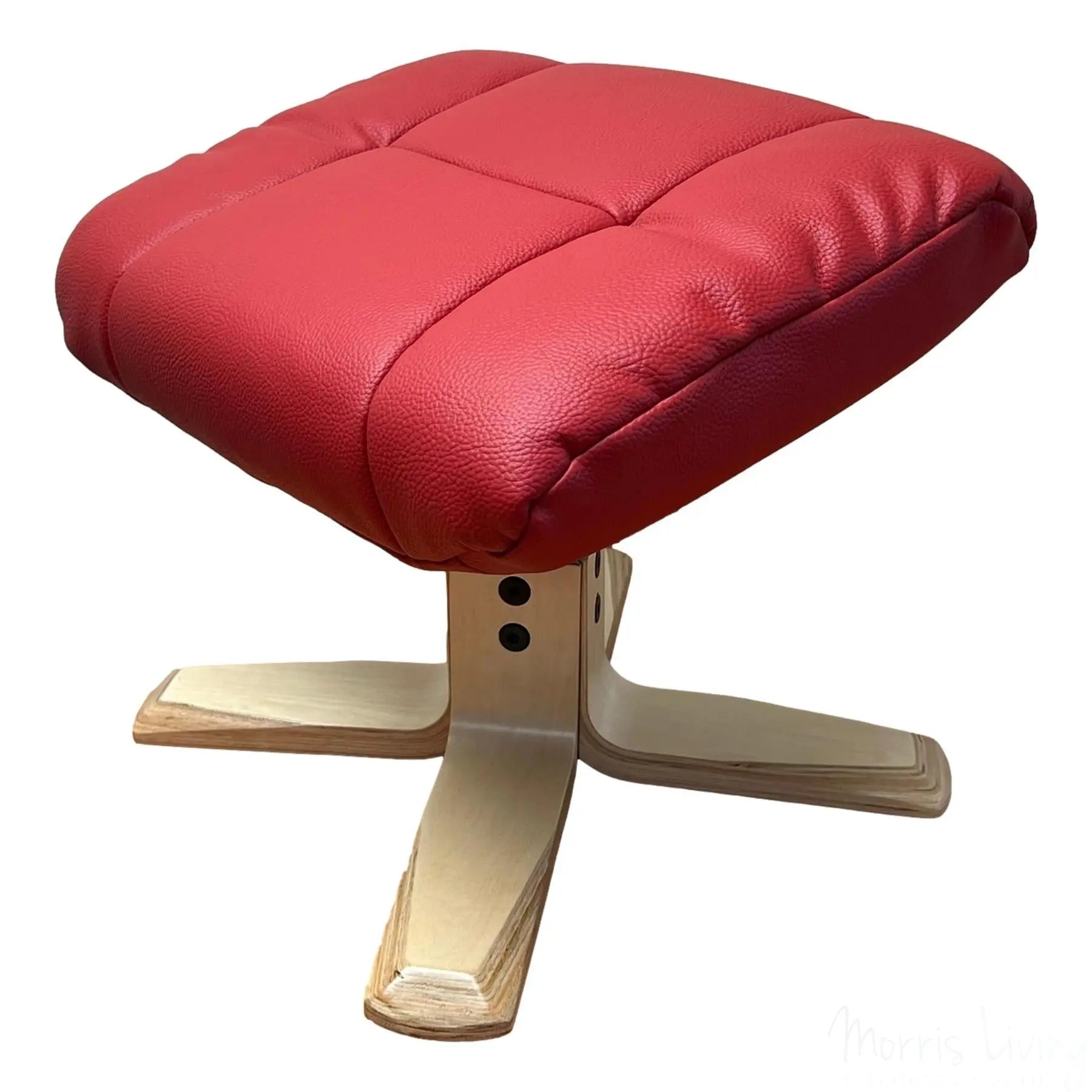 Cairo Cherry Footstool with Pale Wood Legs, Foot Stool Only Morris Living