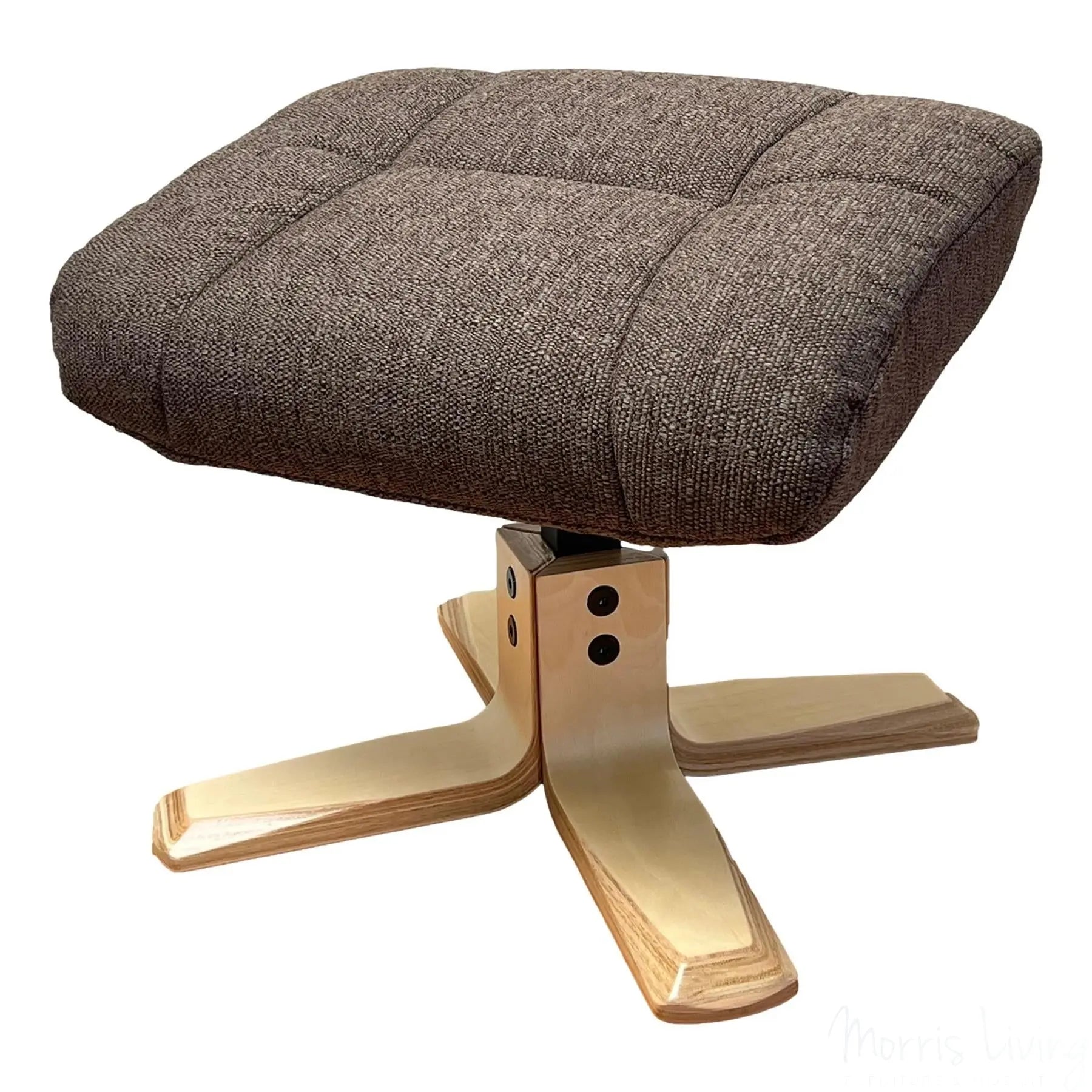 Cairo Chocolate Footstool with Pale Wood Legs, Foot Stool Only Morris Living