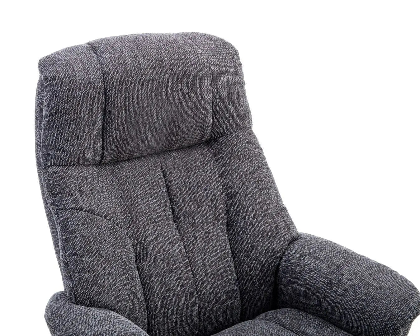 Dubai Lisbon Grey Fabric Swivel Recliner Chair With Matching Footstool GFA