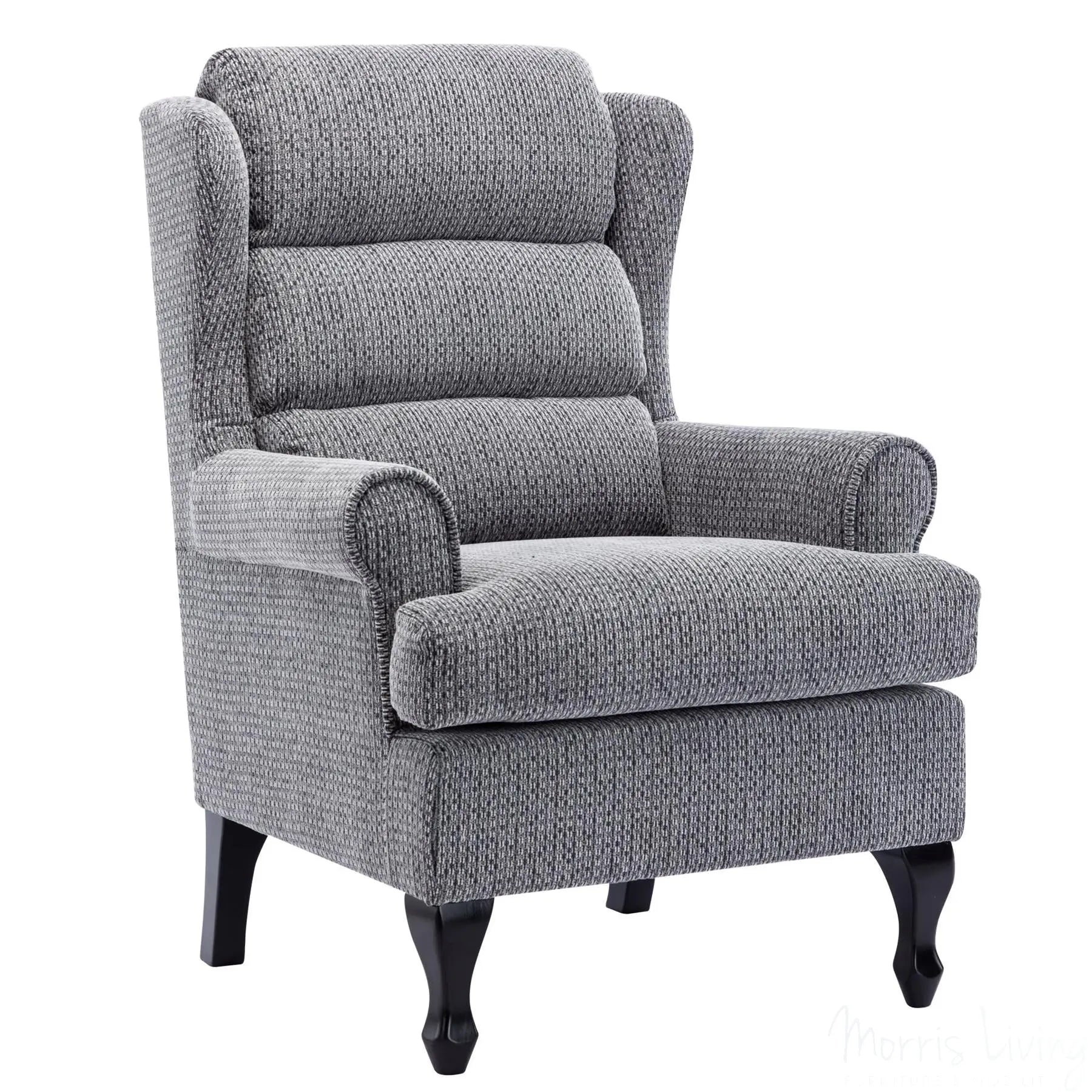 Hamilton Fireside Chair in Lake Blue Fabric - 20.5" Height - Orthopedic Chair Morris Living
