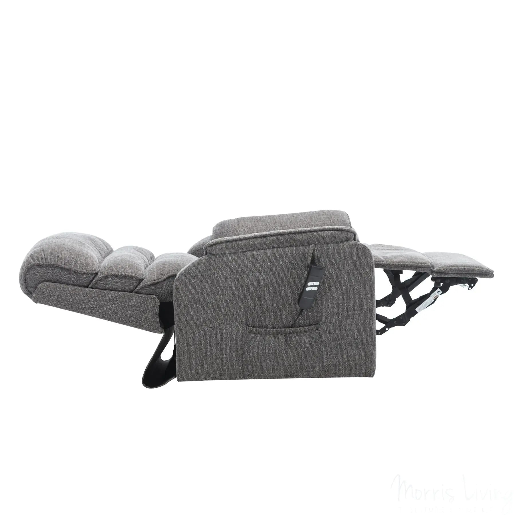 Henley Riser Recliner Mobility Chair, Dual Motor, Heat & Massage in Lisbon Grey Fabric Morris Living