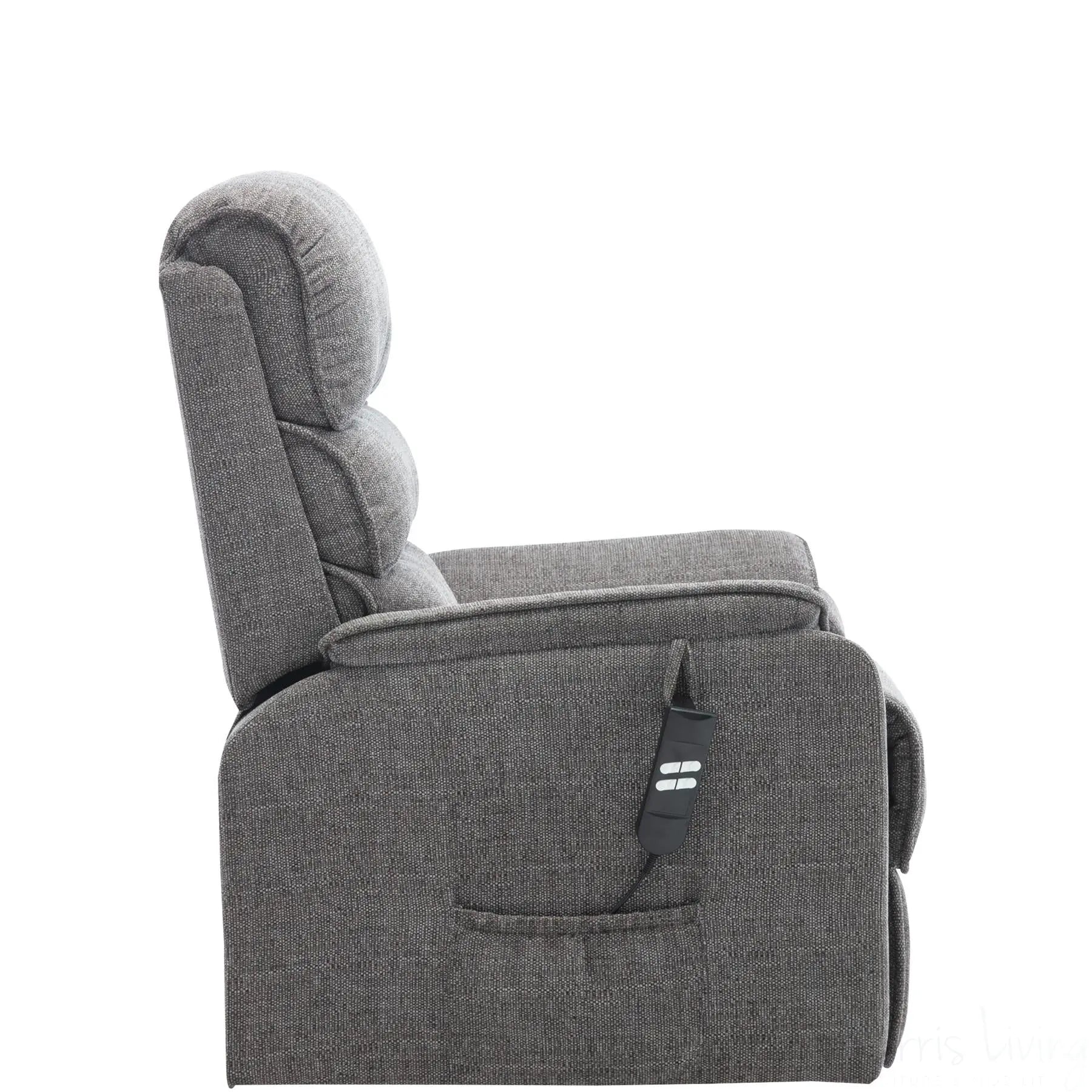 Henley Riser Recliner Mobility Chair, Dual Motor, Heat & Massage in Lisbon Grey Fabric Morris Living