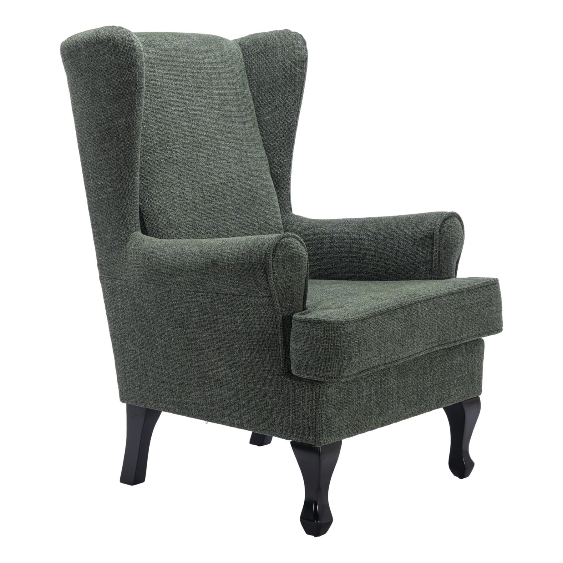 Nelson Fireside Chair in Fern Fabric - 18.5" Height - Orthopedic Chair