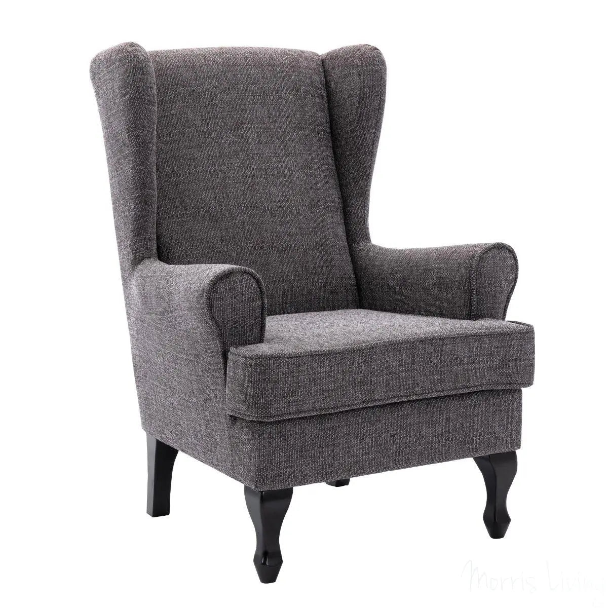 Nelson Fireside Chair in Grey Fabric - 18.5" Height - Orthopedic Chair Morris Living