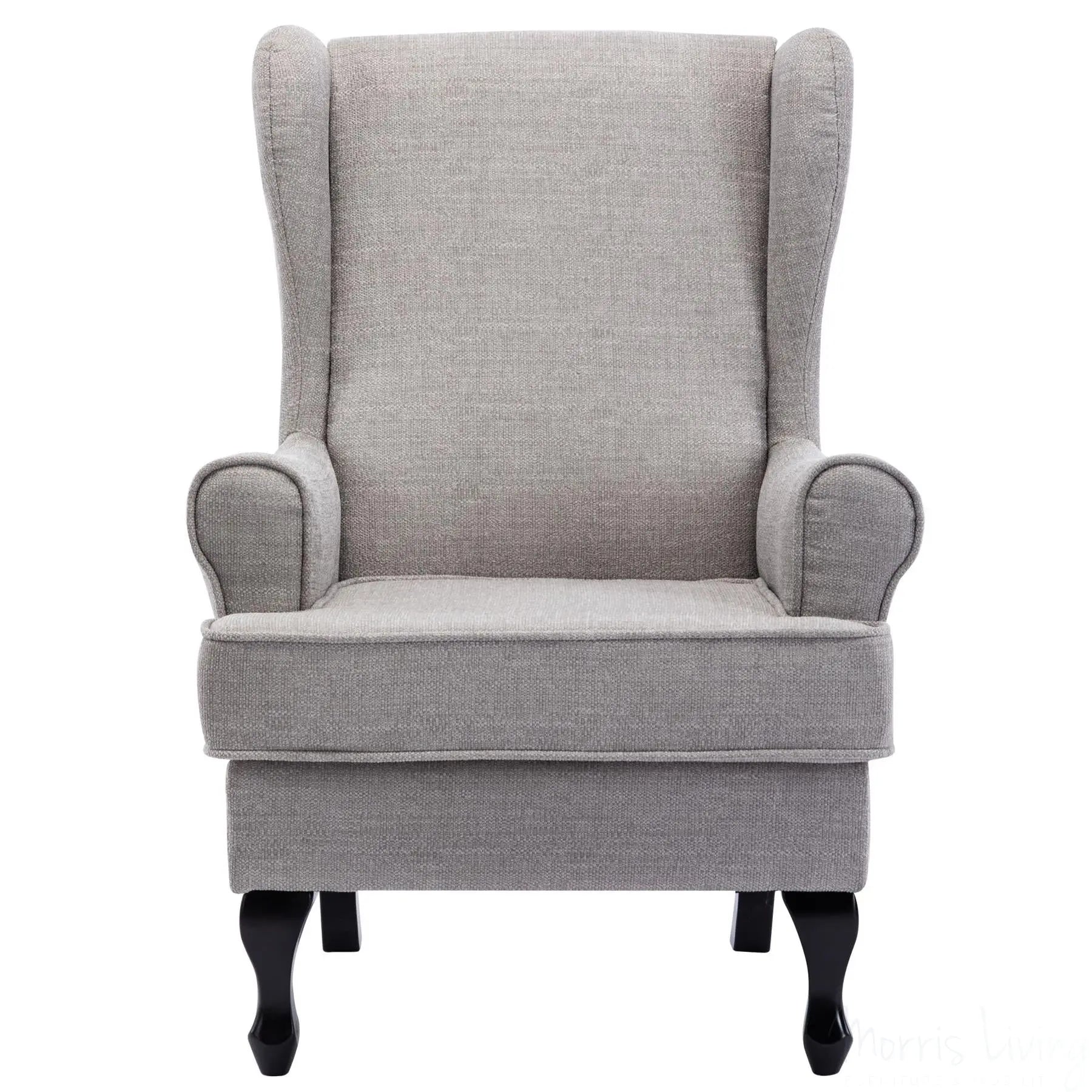 Nelson Fireside Chair in Silver Fabric - 18.5" Height - Orthopedic Chair Morris Living