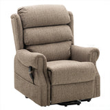 Salisbury Dual Motor Riser Recliner Arm Chair In Lisbon Mocha Fabric Morris Living