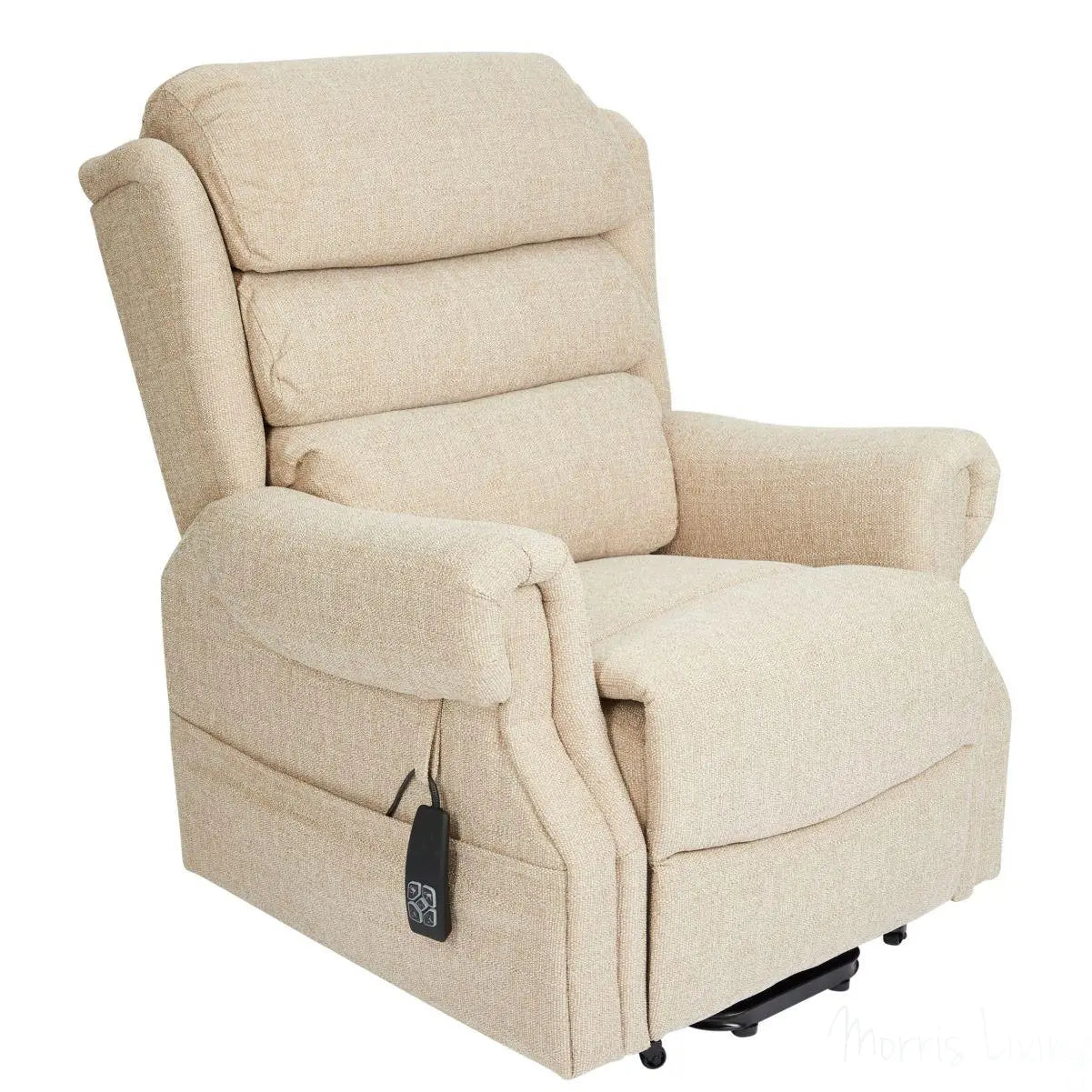 Salisbury Dual Motor Riser Recliner Arm Chair In Lisbon Wheat Fabric - Mobility Chair Morris Living