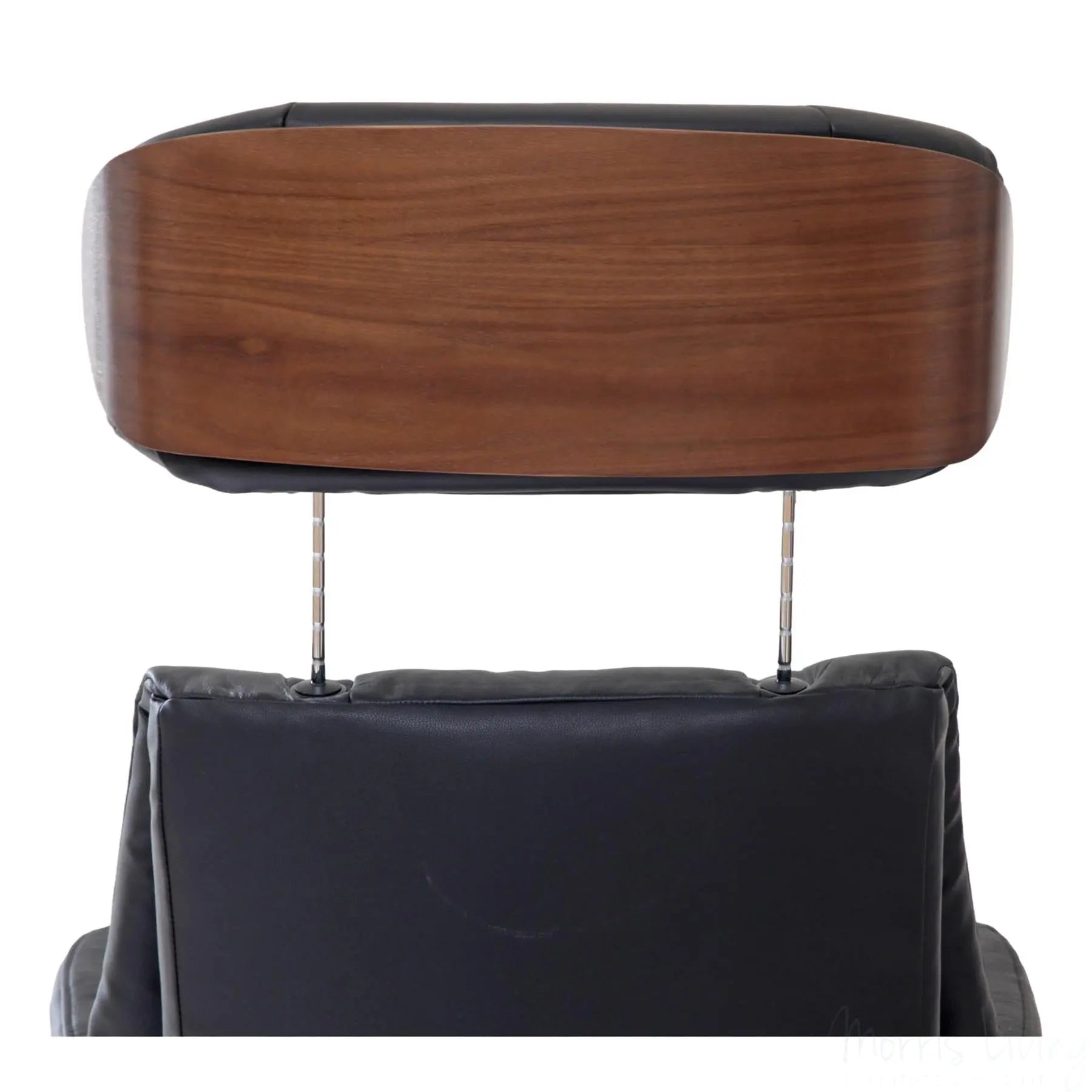 Stratford Swivel Recliner Chair in Genuine Black Leather with Matching Footstool Morris Living