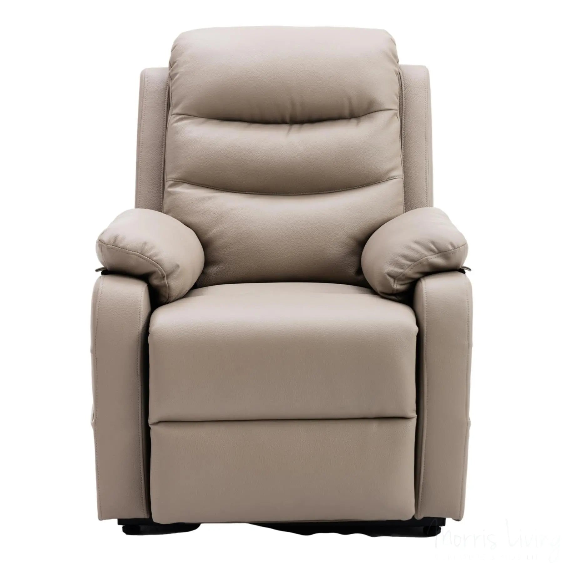 The Bamford - Single Motor Riser Recliner Chair in Pebble Plush Faux Leather Morris Living