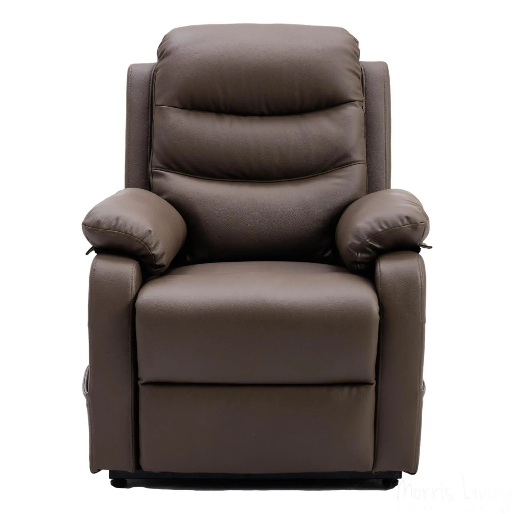 The Bamford - Single Motor Riser Recliner Chair in Truffle Plush Faux Leather Morris Living
