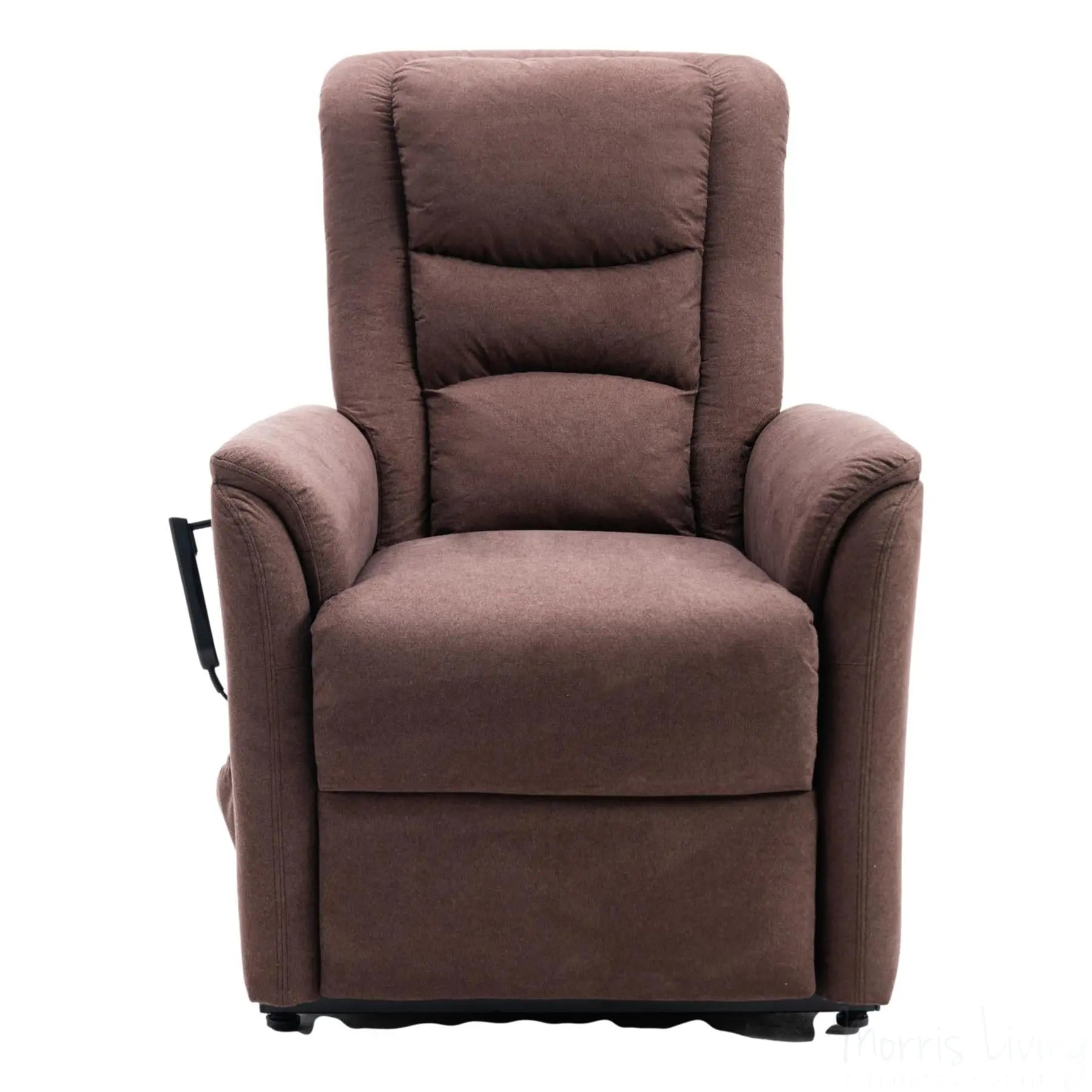 The Bradwell - Single Motor Riser Recliner Chair in Mocha Fabric Morris Living