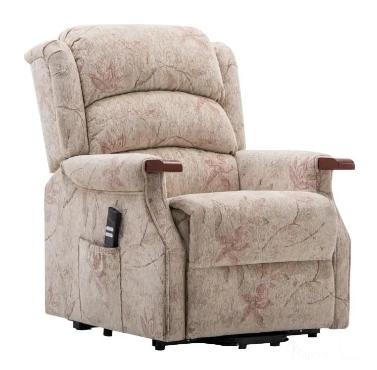 The Leicester Dual Motor Riser Recliner Mobility Lift Chair in Bouquet Beige Morris Living
