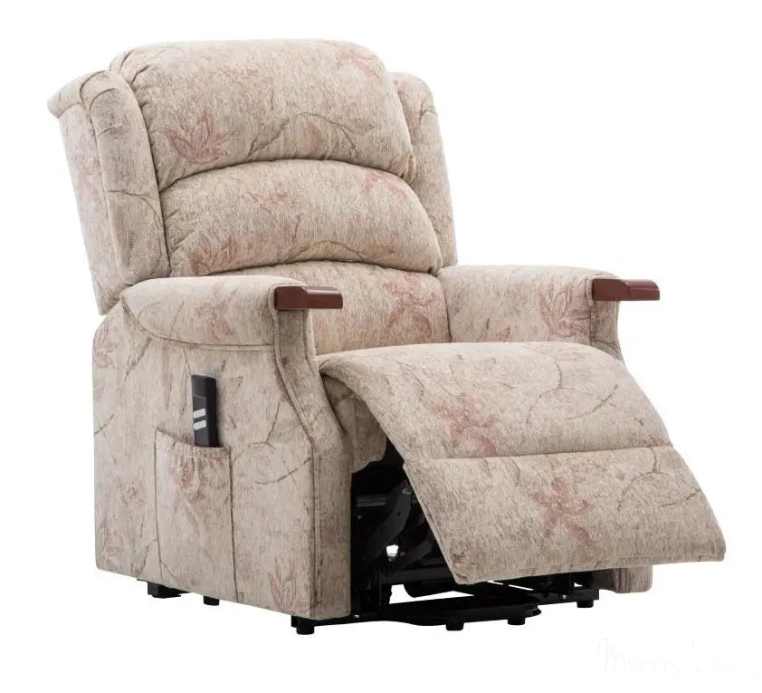 The Leicester Dual Motor Riser Recliner Mobility Lift Chair in Bouquet Beige Morris Living