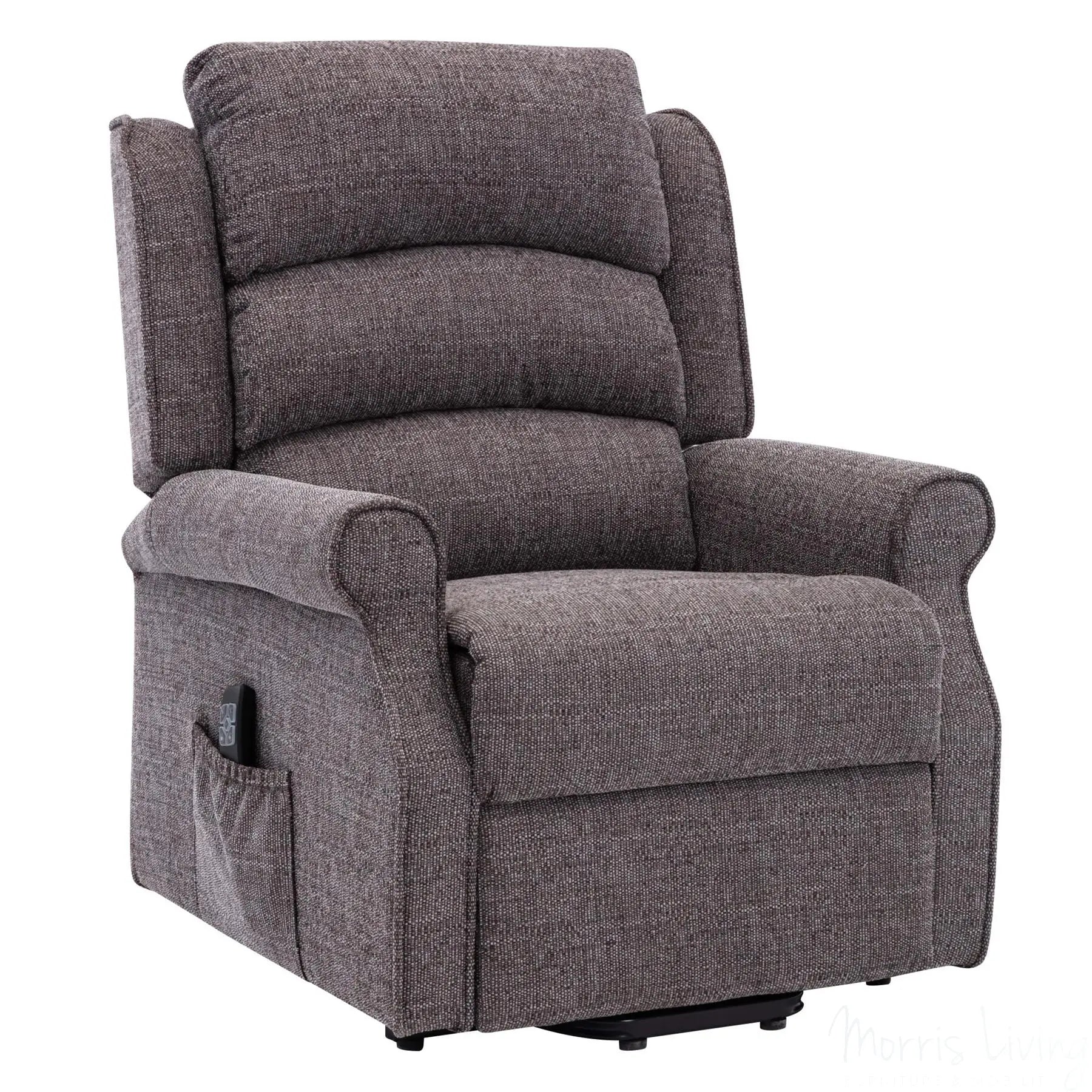 The Perth - Dual Motor Riser Recliner Mobility Chair in Lisbon Grey Fabric Morris Living