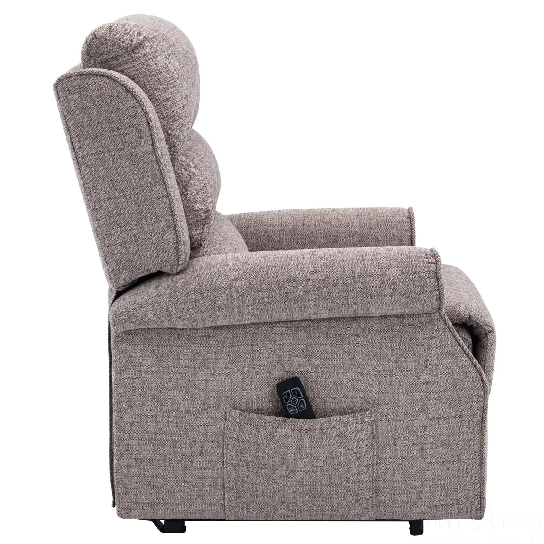 The Perth - Dual Motor Riser Recliner Mobility Chair in Lisbon Mocha Fabric - Clearance Morris Living