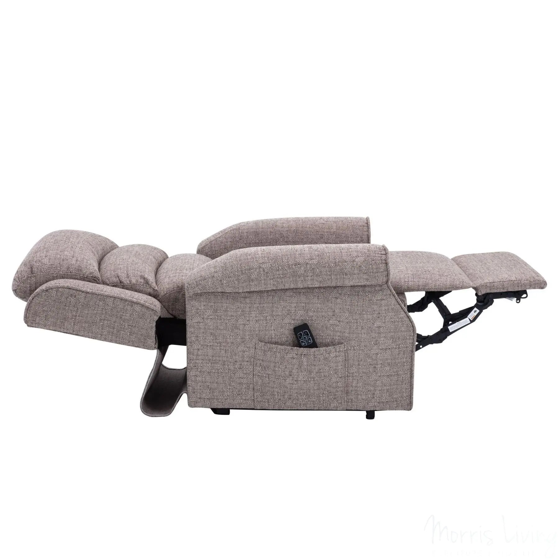 The Perth - Dual Motor Riser Recliner Mobility Chair in Lisbon Mocha Fabric - Clearance Morris Living