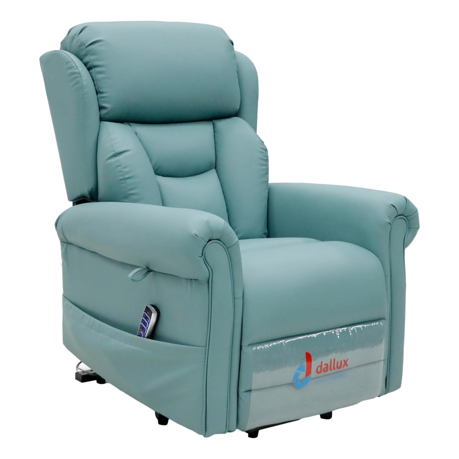Nevis Healthcare – Triple Motor Riser Recliner Mobility Chair in Jade 4-Way Stretch Faux Leather