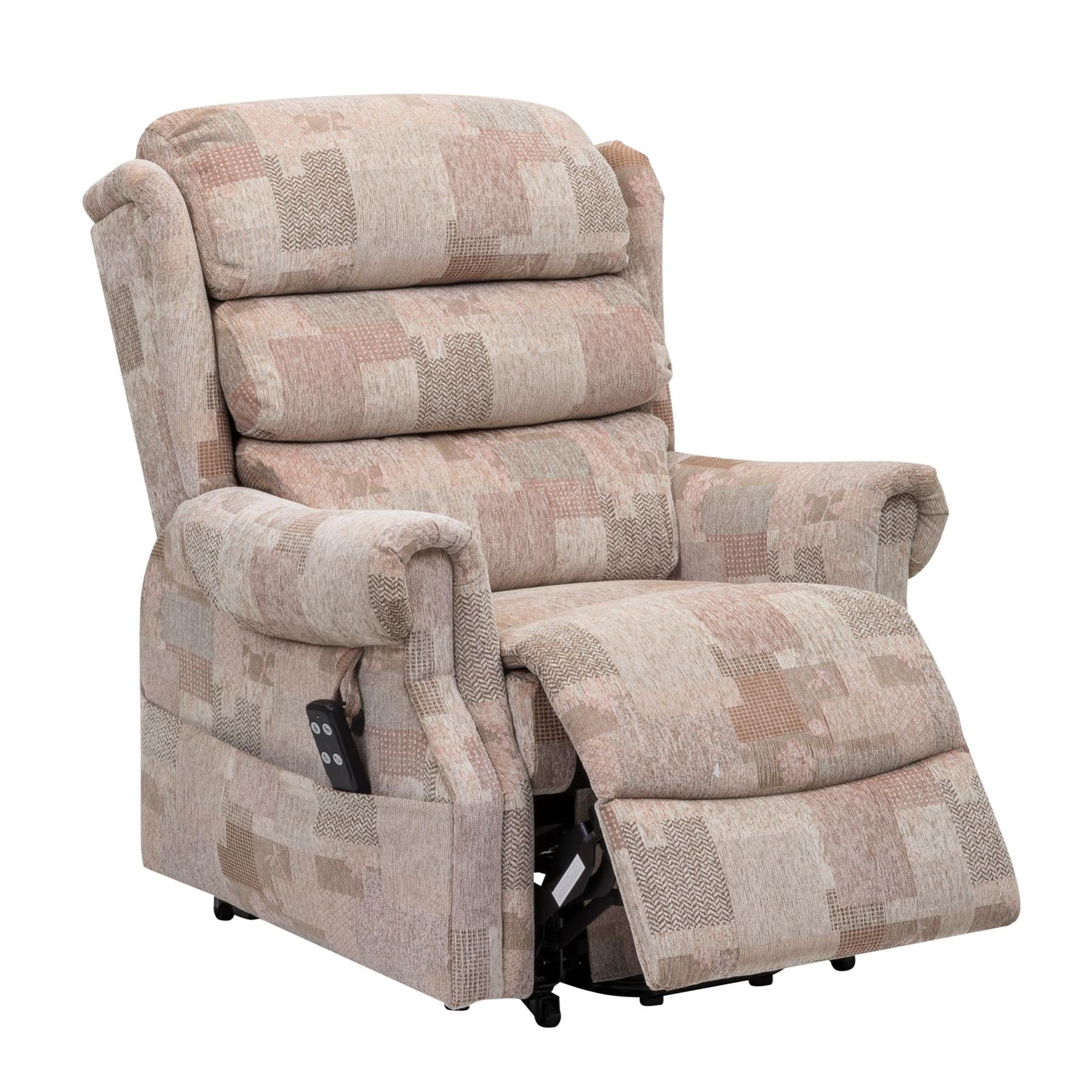 Lincoln Standard - Dual Motor Riser Recliner Chair In Soft Autumn Mosaic Fabric