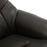 Cairo Swivel Recliner Chair & Footstool in Charcoal Plush Faux Leather - Clearance