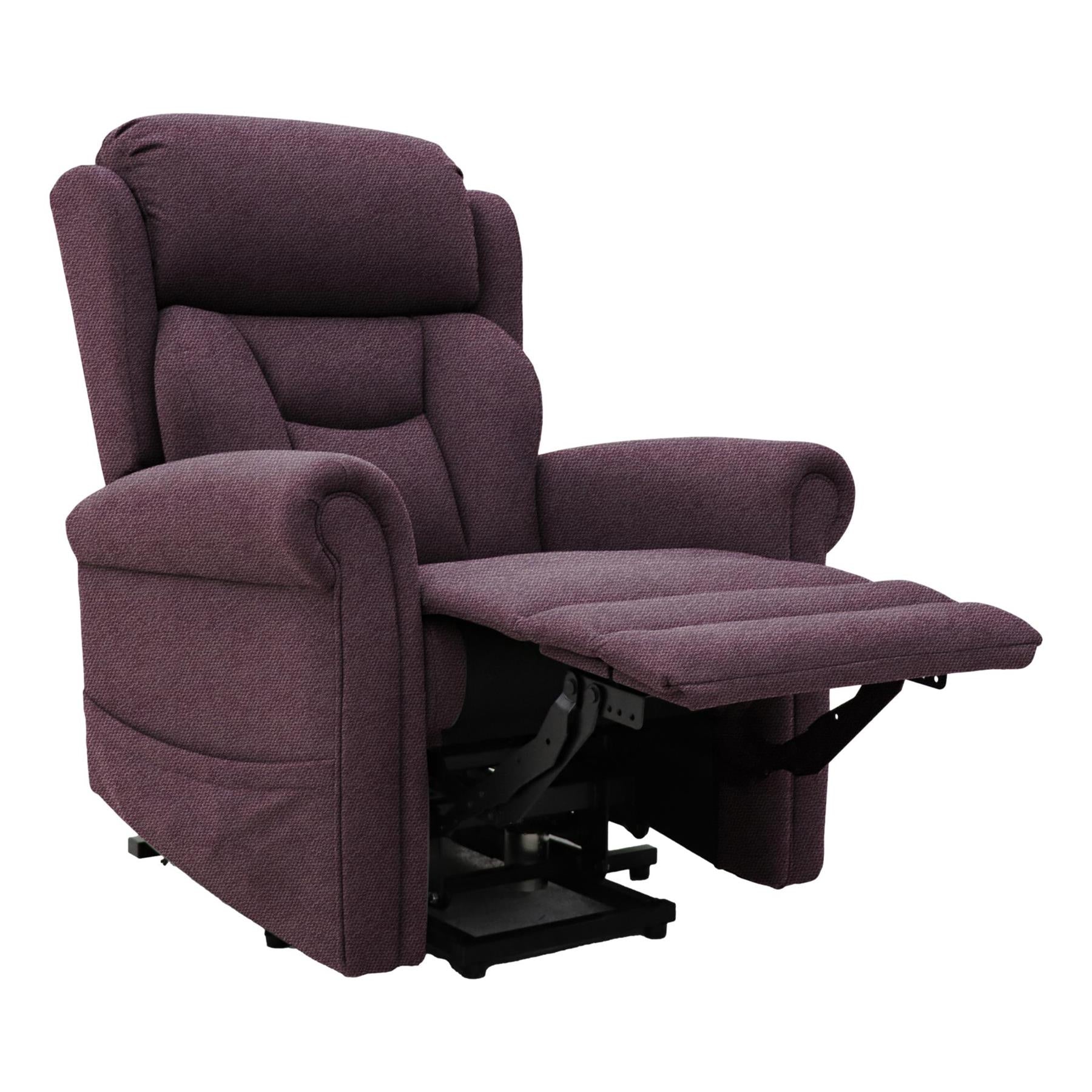 Nevis Standard – Dual Motor Riser Recliner Mobility Chair in Rose Fabric