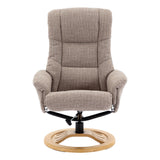 The Mandalay Swivel Recliner Chair & Footstool in ChaCha Oat Fabric - Refurbished - thumbnail 6