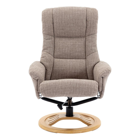 The Mandalay Swivel Recliner Chair & Footstool in ChaCha Oat Fabric - Refurbished - image 6
