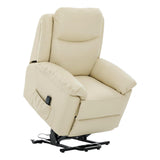 The Devon - Dual Motor Mobility Riser Recliner Arm Chair - Cream Genuine Leather - thumbnail 11