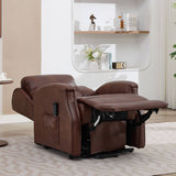 Banff Quad Motor Riser Recliner Lift Chair in Umber Genuine Leather - thumbnail 7