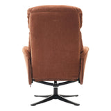 The Lucia Swivel Recliner Chair & Footstool in Caramel Brown Fabric - thumbnail 8