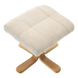 The Eden Swivel Recliner Chair & Matching Footstool  in Seashell Fabric - thumbnail 7