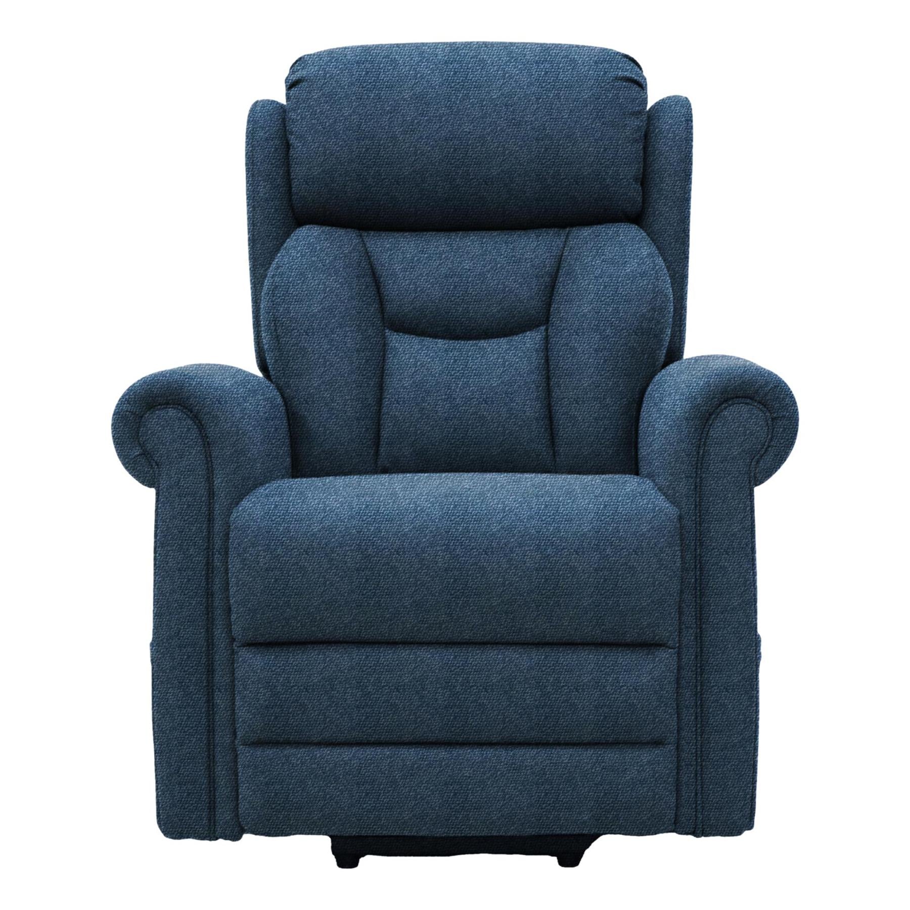 Nevis Petite – Dual Motor Riser Recliner Mobility Chair in Denim Blue Fabric