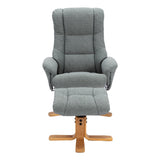 The Cairo - Lisbon Teal Green Fabric - Swivel Recliner Chair & Matching Footstool