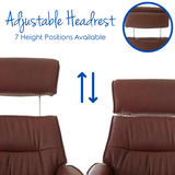 The Newton Swivel Recliner Chair & Matching Footstool – Chestnut Leather - Refurbished - thumbnail 3