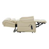 The Carlton Genuine Leather Riser Recliner in Cream - Dual Motor Mobility Chair - thumbnail 8