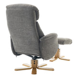 The Eden Swivel Recliner Chair & Matching Footstool  in Thunder Grey Fabric - thumbnail 7
