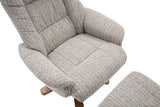 The Florida Wheat Fabric Swivel Recliner Chair & Matching Footstool - Refurbished Clearance - thumbnail 8