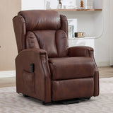 Banff Quad Motor Riser Recliner Lift Chair in Umber Genuine Leather - thumbnail 8