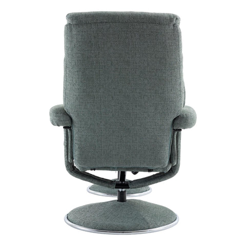 The Biarritz - Swivel Recliner Chair & Matching Footstool in Lisbon Teal Fabric - image 9