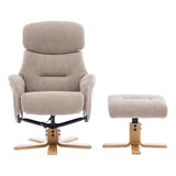 The Eden Swivel Recliner Chair & Matching Footstool  in Sandrift Fabric - thumbnail 2