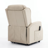 Banff Quad Motor Riser Recliner Lift Chair in Stone Genuine Leather - thumbnail 5