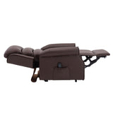 The Perth - Dual Motor Riser Recliner Mobility Chair in Brown Plush Faux Leather Refurbished - thumbnail 5