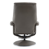 The Biarritz - Swivel Recliner Chair & Matching Footstool in Grey Plush Faux Leather
