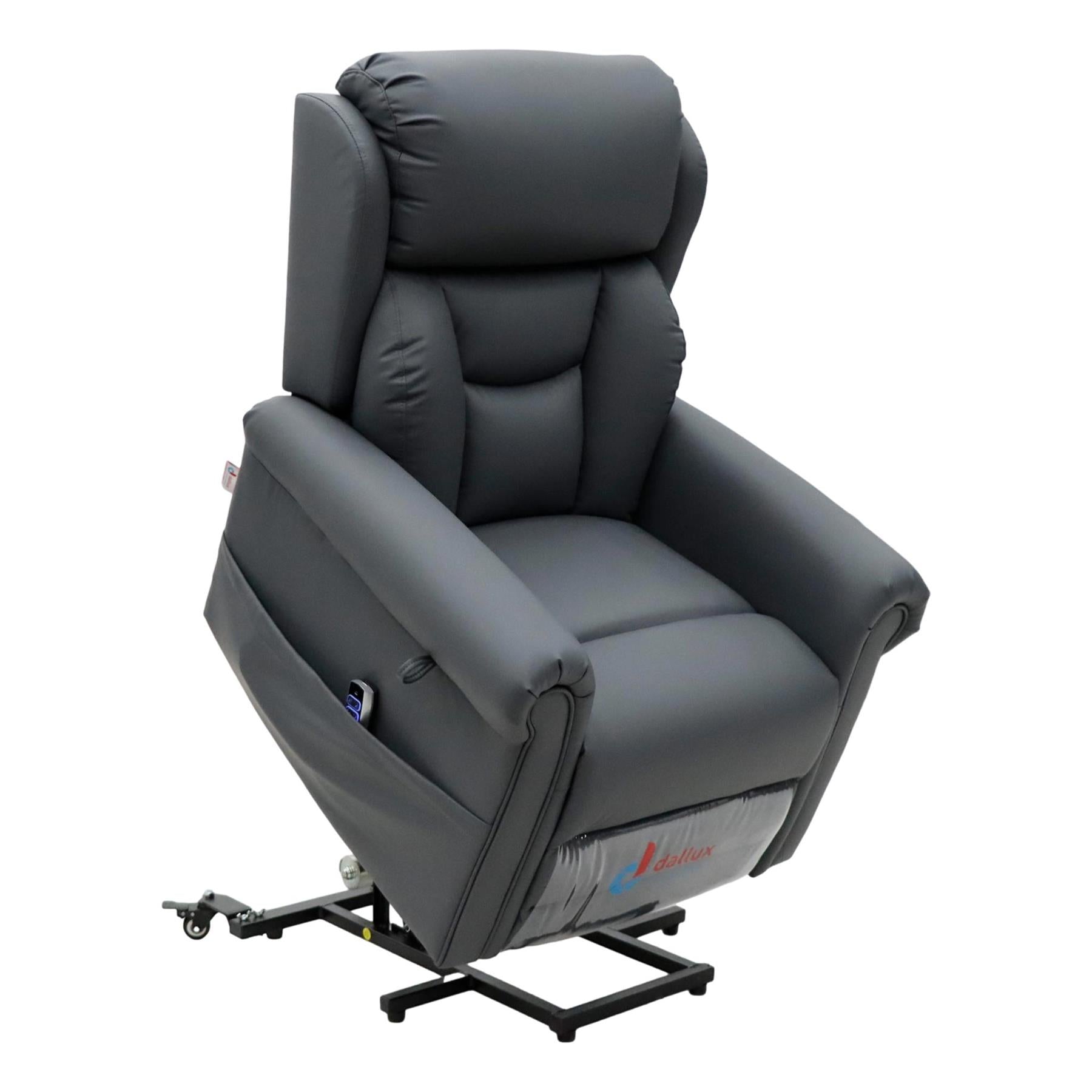Nevis Healthcare – Triple Motor Riser Recliner Mobility Chair in Slate 4-Way Stretch Faux Leather